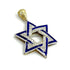 14K Gold & Diamond With Blue Enamel Star of David Necklace